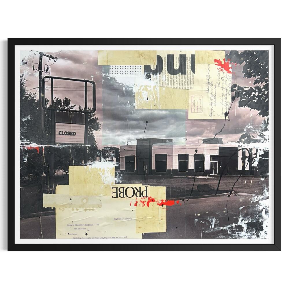 Original Mixed Media Modern Art Painting 18x24 "KFC Pine City MN" Signed